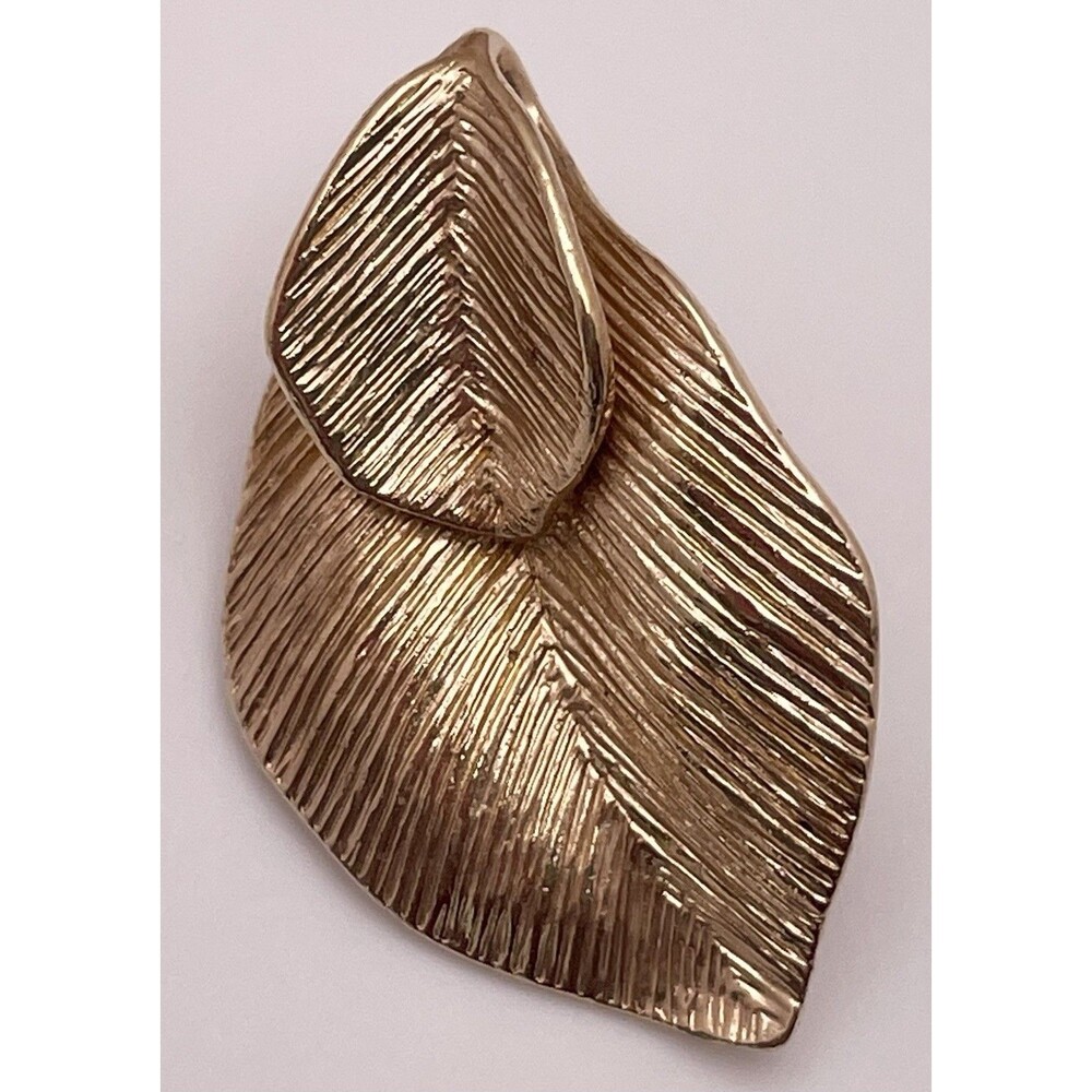 Vintage Amway Gold Tone Double Fall Autumn Leaf Brooch